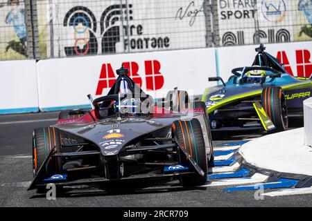Roma, Italia. 16 luglio 2023. 11 DI GRASSI Lucas (bra), Mahindra Racing, Spark-Mahindra, Mahindra M9-Electro, azione durante l'ePrix di Roma Hankook 2023, 10° incontro del Campionato Mondiale ABB FIA di Formula e 2022-23, sul circuito cittadino dell'EUR dal 14 al 16 luglio 2023 a Roma, Italia - foto Julien Delfosse/DPPI Credit: DPPI Media/Alamy Live News Foto Stock