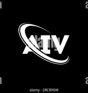 Logo AIV. Lettera AIV. Logo AIV Letter. Iniziali logo AIV associato a un cerchio e un monogramma maiuscolo. Tipografia AIV per tecnologia, attività commerciali Illustrazione Vettoriale