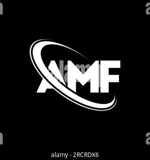 Logo AMF. Lettera AMF. Logo AMF Letter. Logo AMF con logo circolare e monogramma maiuscolo. Tipografia AMF per tecnologia, attività commerciali Illustrazione Vettoriale