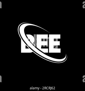 Logo BEE. BEE Letter. Logo BEE Letter. Logo BEE con logo circolare e monogramma maiuscolo. Tipografia DELLE API per tecnologia, affari Illustrazione Vettoriale