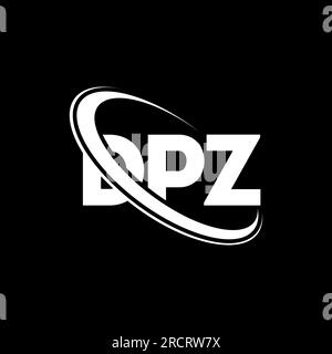 Logo DPZ. Lettera DPZ. Logo DPZ Letter. Logo DPZ iniziali associato a un logo con cerchio e monogramma maiuscolo. Tipografia DPZ per tecnologia, attività commerciali Illustrazione Vettoriale