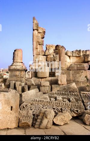 Dintorni della Chiesa dei Propilei, Jerash, Gerasa, sito archeologico, Amman, Jordan Foto Stock