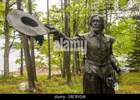 Saint Croix Island, sito storico internazionale a Calais, Maine Foto Stock