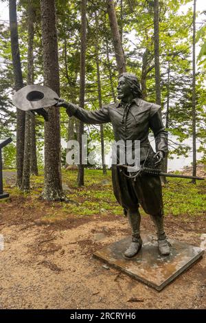 Saint Croix Island, sito storico internazionale a Calais, Maine Foto Stock