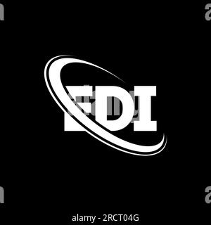 Logo EDI. Lettera EDI. Logo EDI Letter. Logo EDI iniziali associato a un logo con cerchio e monogramma maiuscolo. Tipografia EDI per tecnologia, attività commerciali Illustrazione Vettoriale