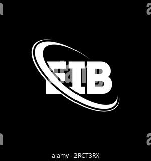 Logo BEI. Lettera BEI. Logo BEI Letter. Iniziali logo EIB associato a un cerchio e un monogramma maiuscolo. Tipografia della BEI per la tecnologia, le imprese Illustrazione Vettoriale