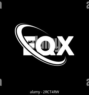 Logo EQX. Lettera EQX. Logo EQX Letter. Logo EQX con logo circolare e monogramma maiuscolo. Tipografia EQX per tecnologia, attività commerciali Illustrazione Vettoriale