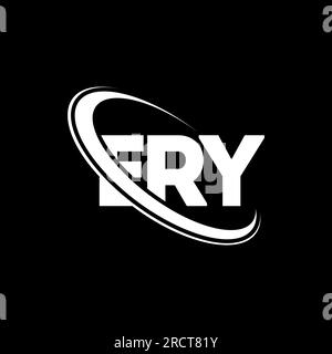 Logo EERY. Lettera ERY. Logo EERY Letter. Iniziali logo ERY associato a un logo con cerchio e monogramma maiuscolo. Tipografia DI ERY per tecnologia, affari Illustrazione Vettoriale