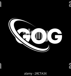 Logo GOG. GOG Letter. Logo GOG Letter. Logo GOG iniziali associato a un logo con cerchio e monogramma maiuscolo. GOG tipografia per tecnologia, affari Illustrazione Vettoriale