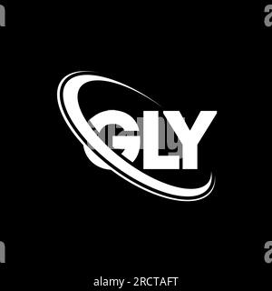 Logo GLY. GLY Letter. Logo GLY Letter. Iniziali logo GLY collegato con cerchio e logo monogramma maiuscolo. GLY tipografia per tecnologia, affari Illustrazione Vettoriale