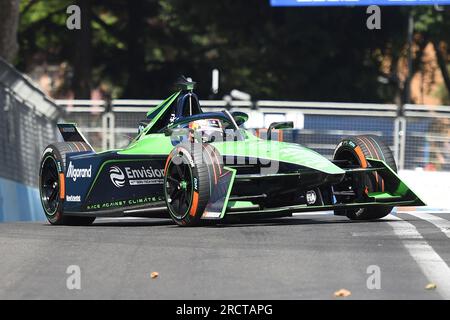 16 luglio 2023, circuito cittadino dell'EUR, Roma, Italia; FIA Formula e di Roma Race Day; Sebastien Buemi team Envision Racing Foto Stock