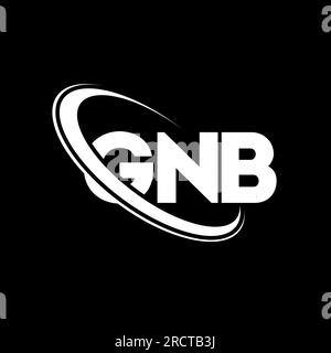 Logo GNB. Lettera GNB. Logo GNB Letter. Logo GNB con logo circolare e monogramma maiuscolo. Tipografia GNB per la tecnologia, le imprese Illustrazione Vettoriale