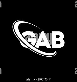 Logo GAB. GAB Letter. Logo GAB Letter. Logo GAB iniziali associato a un logo con cerchio e monogramma maiuscolo. GAB tipografia per tecnologia, affari Illustrazione Vettoriale