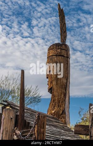 Un'aggiunta successiva al Museo Pueblo di Cabot è quella del Waokiye, o "aiutante tradizionale" in lingua Lakota. Foto Stock