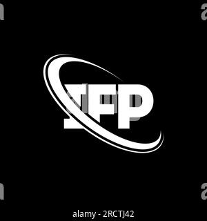 Logo IFP. Lettera IFP. Logo IFP Letter. Iniziali logo IFP associato a un logo con cerchio e monogramma maiuscolo. Tipografia IFP per la tecnologia, le aziende Illustrazione Vettoriale