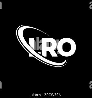 Logo LRO. LRO Letter. Logo LRO Letter. Logo LRO iniziali associato a un cerchio e un monogramma maiuscolo. Tipografia LRO per tecnologia, attività commerciali Illustrazione Vettoriale
