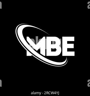 Logo MBE. Lettera MBE. Logo MBE Letter. Iniziali del logo MBE collegate con il logo cerchio e il logo del monogramma maiuscolo. Tipografia MBE per tecnologia, attività commerciali Illustrazione Vettoriale