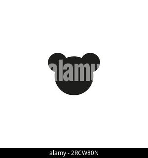 Icona del vettore volto orsacchiotto. Semplice simbolo di logo isolato. Illustrazione Vettoriale