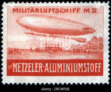 advertising, transport / transportation, military airship Gross-Basenach M II, ADDITIONAL-RIGHTS-CLEARANCE-INFO-NOT-AVAILABLE Stock Photo