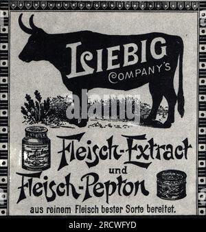 Tedesco pubblicità vintage: Liebig estratto di carne bovina Foto stock -  Alamy