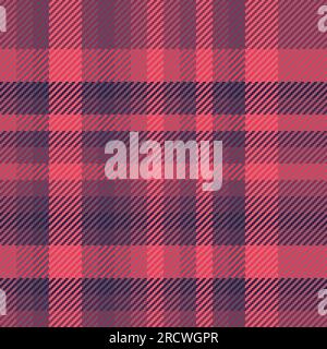 Motivo in tessuto con sfondo senza cuciture e motivo vettoriale a quadri in rosa e rosso. Illustrazione Vettoriale