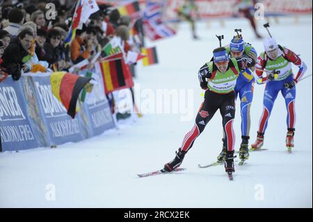 Michael GREIS Aktion Biathlon 10 km Verfolgung der Herren 16.1.2011 Foto Stock