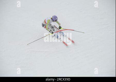 Maria RIESCH Aktion Slalom der Frauen AM 19.2.2011 Ski Alpin Weltmeisterschaft vom 7.-20.2. 2011 a Garmisch - Partenkirchen Partenkirchen Foto Stock