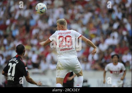Pavel Pogrebnyak Aktion Fußball Bundesliga VFB Stoccarda - Bayer 04 Leverkusen 0:1 AM 20.8.2011 Foto Stock