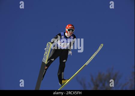 Michael UHRMANN Aktion Skispringen Welt Cup 30.1.2011 a Willingen Foto Stock