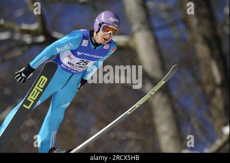 Martin SCHMITT Aktion Skispringen Welt Cup 30.1.2011 a Willingen Foto Stock