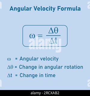 Formula della velocità angolare in fisica. Illustrazione vettoriale isolata su sfondo bianco. Illustrazione Vettoriale