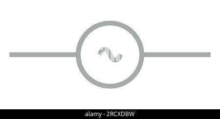 Icona simbolo della sorgente di tensione CA illustrazione vettoriale Illustrazione Vettoriale