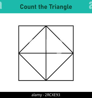 Quanti triangoli? Gioco di matematica per bambini. Illustrazione Vettoriale