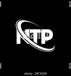 Logo NTP. Lettera NTP. Logo NTP Letter. Iniziali logo NTP associato a un cerchio e un monogramma maiuscolo. Tipografia NTP per tecnologia, attività commerciali Illustrazione Vettoriale