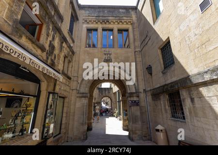 SAN MARINO, 5 LUGLIO 2023 - il centro storico di San Marino, Repubblica di San Marino, Europa Foto Stock