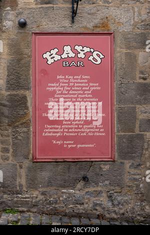 Kays Bar, Jamaica Street, Edinburgh New Town, Scozia, Regno Unito Foto Stock