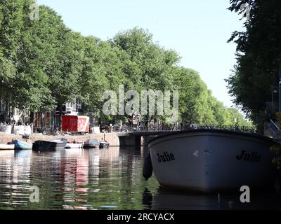 Canale di Amsterdam, Paesi Bassi Foto Stock