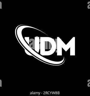 Logo UDM. Lettera UDM. Logo UDM Letter. Iniziali logo UDM associato a cerchio e logo monogramma maiuscolo. Tipografia UDM per la tecnologia, le aziende Illustrazione Vettoriale
