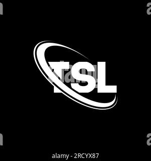 Logo TSL. Lettera TSL. Logo TSL Letter. Logo TSL con logo circolare e monogramma maiuscolo. Tipografia TSL per tecnologia, attività commerciali Illustrazione Vettoriale