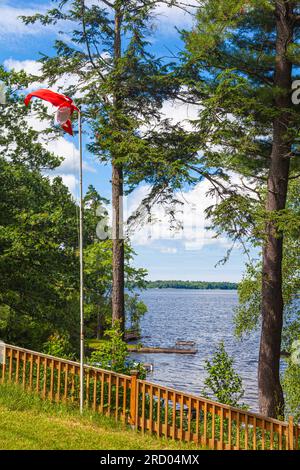 Vista sul lago Sparrow nel distretto di Muskoka, Ontario, Canada Foto Stock