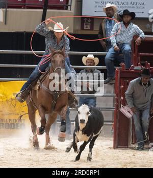 Upper Marlboro, Maryland, USA. 23 settembre 2022. BREANNA MEYERS ha gareggiato nell'evento Ladies BREAK Away durante le qualifiche del Bill Pickett Invitational Rodeo Championships allo Show Place Arena di Upper Marlboro, MD. Le finali del rodeo si svolgono sabato sera. (Immagine di credito: © Brian Branch Price/ZUMA Press Wire) SOLO USO EDITORIALE! Non per USO commerciale! Foto Stock