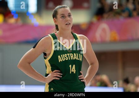 15 luglio 2023, AlcalÃ¡ de Henares, Madrid, Spagna: ISOBEL BORLASE, Giocatrice australiana, durante la partita tra la sua squadra e la nazionale spagnola nel primo giorno della Coppa del mondo di pallacanestro femminile FIBA U19 Spagna 2023, allo Sport Complex Espartales di AlcalÃ¡ de Henares, Madrid, Spagna. (Immagine di credito: © Oscar Ribas Torres/ZUMA Press Wire) SOLO USO EDITORIALE! Non per USO commerciale! Foto Stock