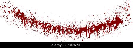 Traccia colorata curva isolata sul bianco. Schizzi e gocce. Texture grunge per halloween e design horror. Macchie di vernice sulla parete. Trama Illustrazione Vettoriale