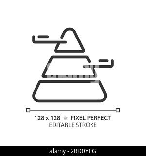 Icona lineare del grafico a piramide Illustrazione Vettoriale