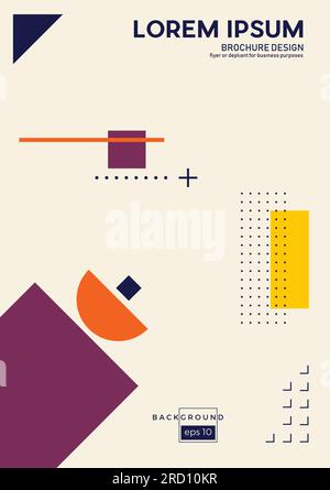 Sfondo geometrico moderno in stile minimalista. Sfondo vettoriale e illustrazione. Modello di design astratto per brochure, volantini, riviste, libri Illustrazione Vettoriale