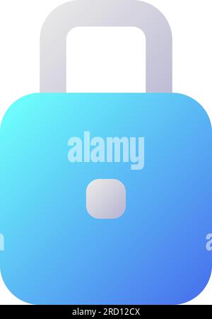 Icona dell'interfaccia utente a due colori a gradiente perfetto pixel con lucchetto Illustrazione Vettoriale