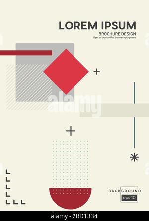 Sfondo geometrico moderno in stile minimalista. Sfondo vettoriale e illustrazione. Modello di design astratto per brochure, volantini, riviste, libri Illustrazione Vettoriale