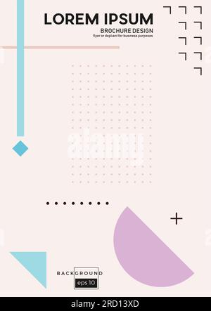 Sfondo geometrico moderno in stile minimalista. Sfondo vettoriale e illustrazione. Modello di design astratto per brochure, volantini, riviste, libri Illustrazione Vettoriale