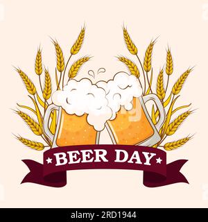 Buona giornata della birra Illustrazione Vettoriale