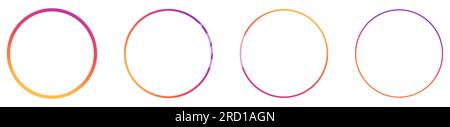 Set di cornici per cerchi gradienti Instagram per l'immagine del profilo. Utente icona social media. Illustrazione editoriale Illustrazione Vettoriale